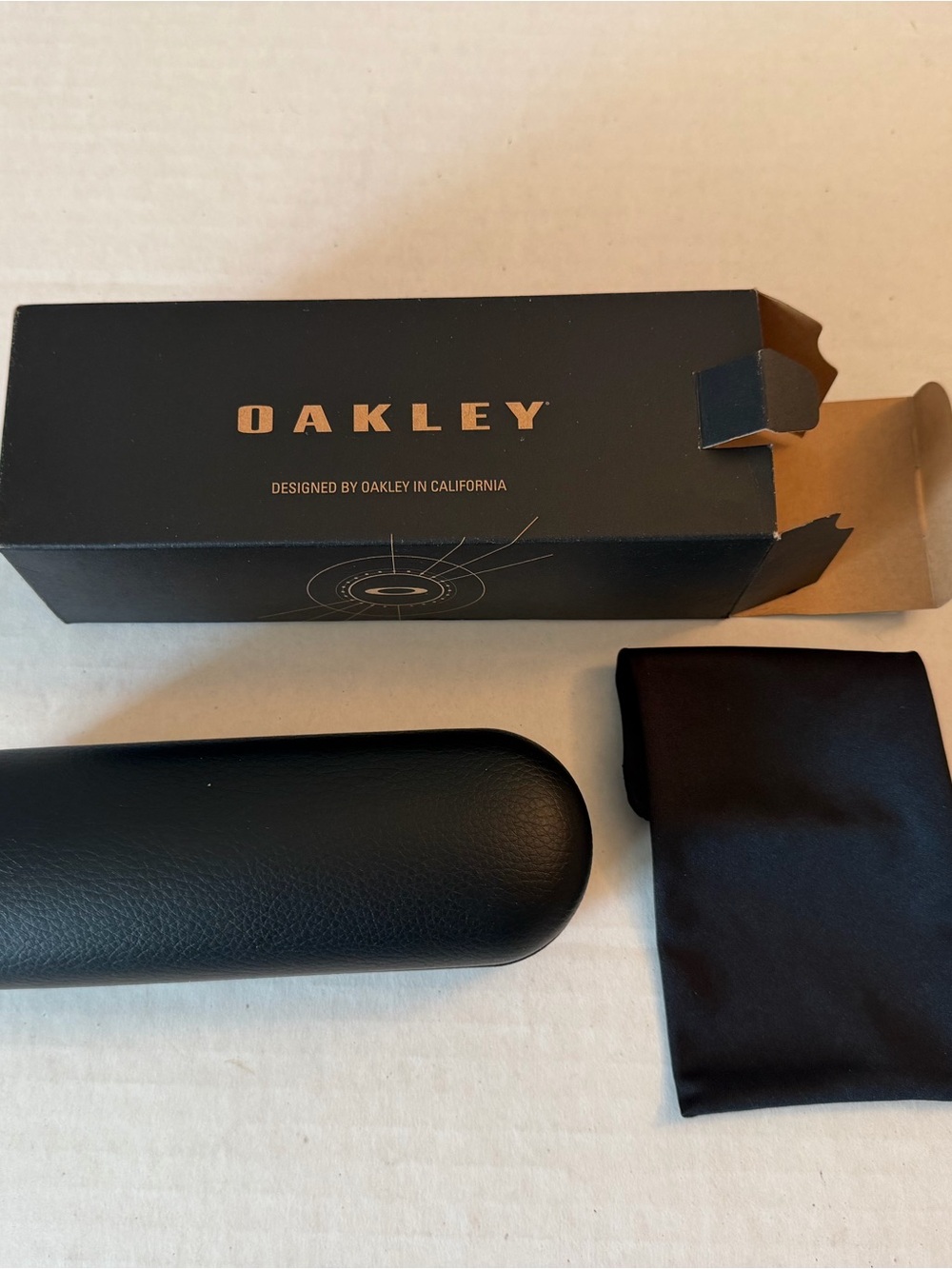 Oakley Black Eyewear Box, Hard Case and Microfiber Pouch